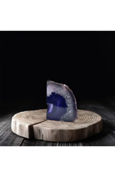 Kinetic Medium Agate Bookend In Blue