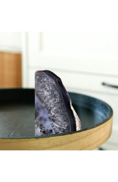 Kinetic Medium Agate Bookend In Black