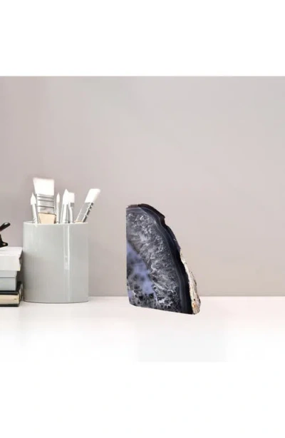 Kinetic Medium Agate Bookend In Black