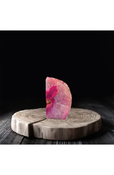 Kinetic Medium Agate Bookend In Pink