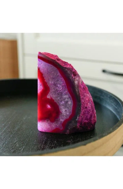 Kinetic Medium Agate Bookend In Pink
