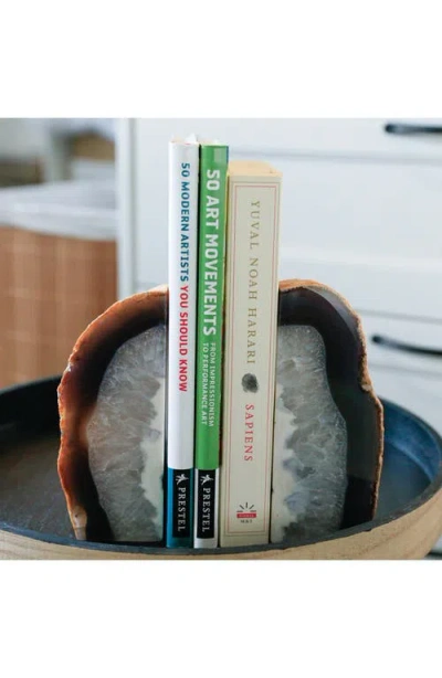 Kinetic Large Agate Bookends In Black