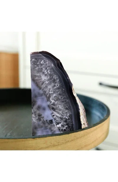 Kinetic Large Agate Bookend In Blue