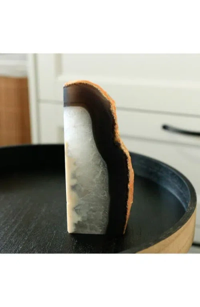 Kinetic Large Agate Bookend In Blue