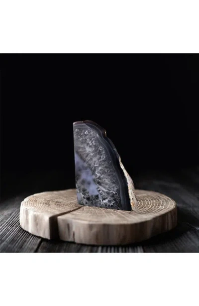 Kinetic Large Agate Bookend In Blue