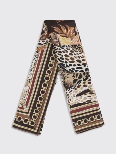 Ferragamo Silk Foulard Animal Pattern Rectangular Design In Multi