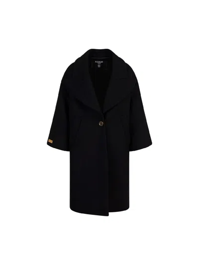 Balmain Coat In Black