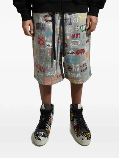 Haculla Logo-print Drawstring Shorts In Grey