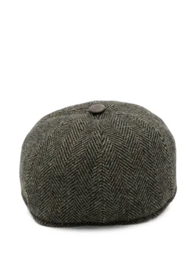 Gran Sasso Herringbone-pattern Logo-patch Cap In Orange