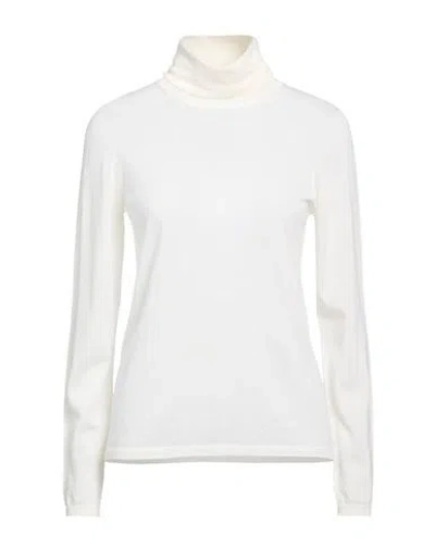 Max Mara Woman Turtleneck Ivory Size S Virgin Wool In White