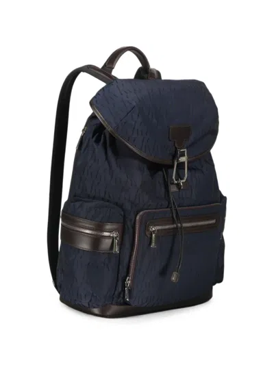 Moorer Logo-pattern Drawstring Backpack In Blue