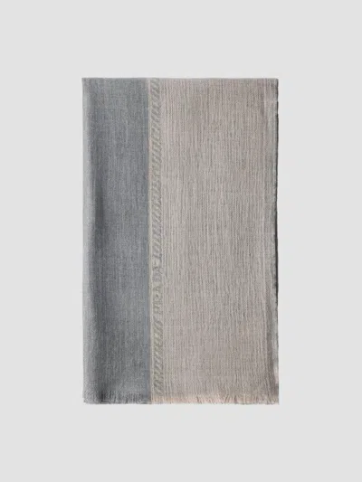 Prada Wool And Silk Stole In Grey