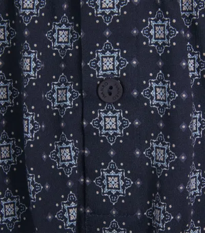 Hanro Patterned Cotton Boxers In Blue