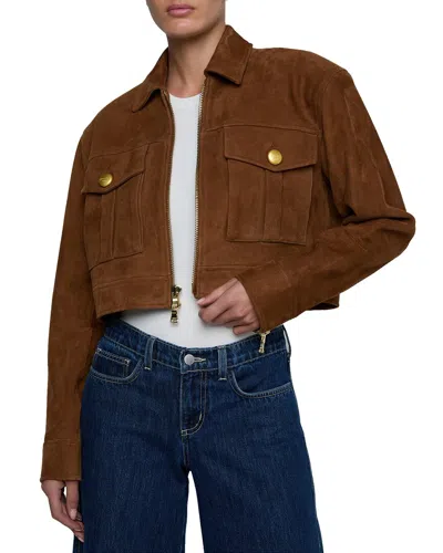 L'agence Micah Oversized Collared Suede Jacket