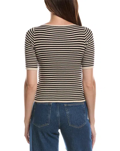Max Mara Striped Ribbed T-shirt In Multi