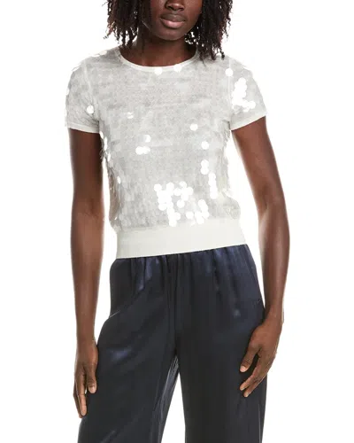 Max Mara Sequin-embellished T-shirt In White