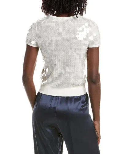 Max Mara Sequin-embellished T-shirt In White