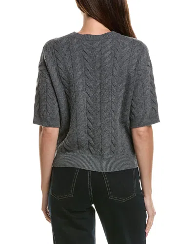Max Mara Grey Crewneck Wool Pullover In Gray