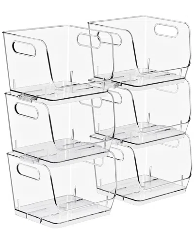 Sorbus Stackable Small Square Storage Bins - 6-pack In White