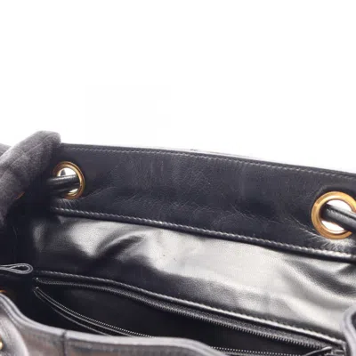 Pre-owned Chanel Black Leather Backpack Handbag ()