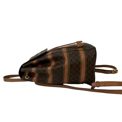 Pre-owned Celine Brown Leather Pvc Backpack ()