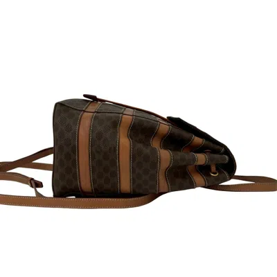 Pre-owned Celine Brown Leather Pvc Backpack ()