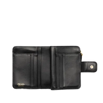 Pre-owned Prada Black Leather Wallet (bi-fold) ()