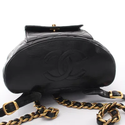 Pre-owned Chanel Black Leather Backpack Handbag ()