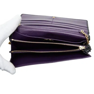 Pre-owned Loewe Black Leather Chain/shoulder Wallet ()