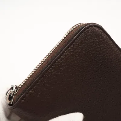 Pre-owned Prada Brown Leather Long Wallet (bi-fold) ()