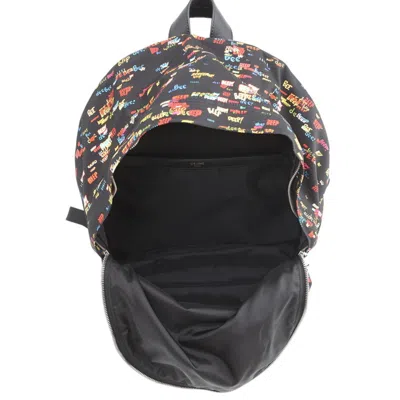 Pre-owned Celine Black Multi-color Canvas Leather Backpack () In Black, Multi-color
