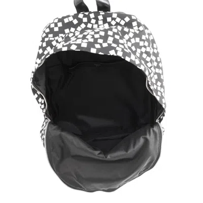 Pre-owned Celine Black White Nylon Canvas Leather Backpack () In Black, White