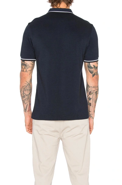 Shop Fred Perry Twin Tipped Shirt In Service Blue Black & White & Black