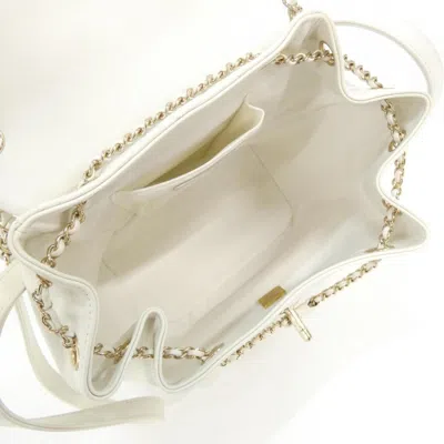 Pre-owned Chanel White Leather Backpack ()