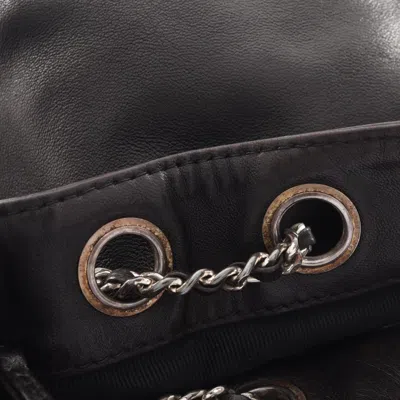Pre-owned Chanel Black Leather Backpack Handbag ()