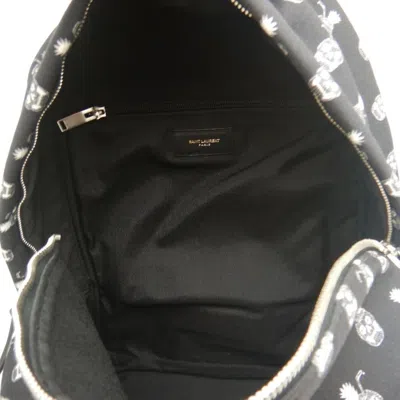 Pre-owned Saint Laurent Black White Canvas Backpack () In Black, White