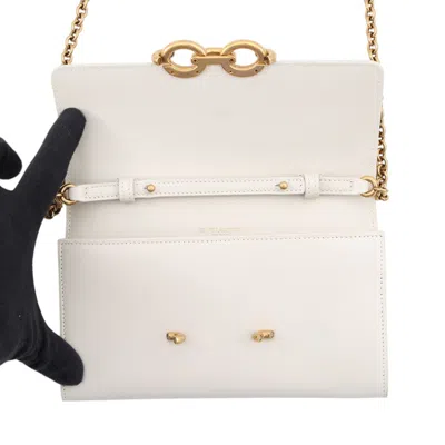 Pre-owned Saint Laurent White Chain/shoulder Wallet ()