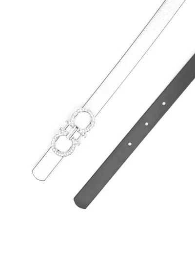 Ferragamo Adjustable  Belt In Silver