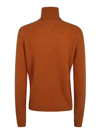 Base Turtle Neck Sweater In Orange