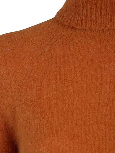 Base Turtle Neck Sweater In Orange