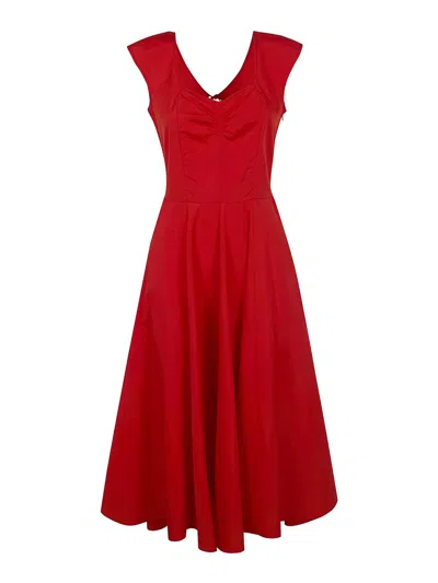 Aspesi Open Back Dress In Red