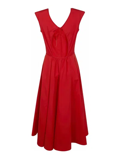 Aspesi Open Back Dress In Red