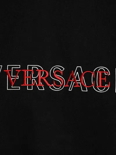 Versace T-shirt With Embroidered Logo In Multi