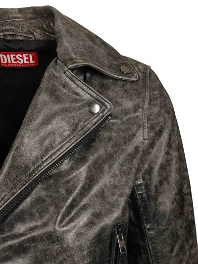 Diesel Biker Jacket In Grey
