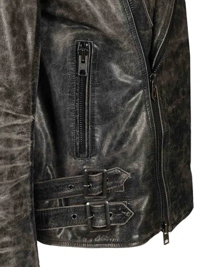 Diesel Biker Jacket In Grey