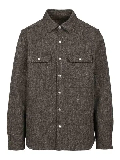 Rick Owens Webbing-strap Wool-blend Jacket In Grey