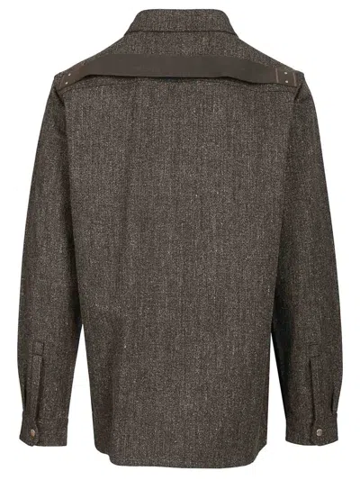 Rick Owens Webbing-strap Wool-blend Jacket In Grey