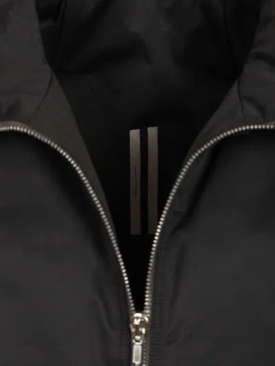 Rick Owens Black Rain Bomber Jacket With High Neck And Functional Pockets In Black