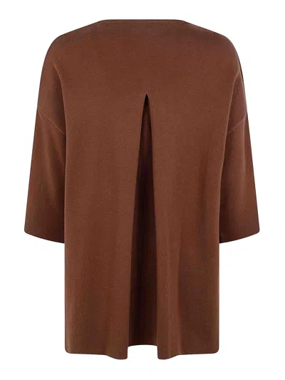 Ma'ry'ya Light Fold Back Coat In Brown