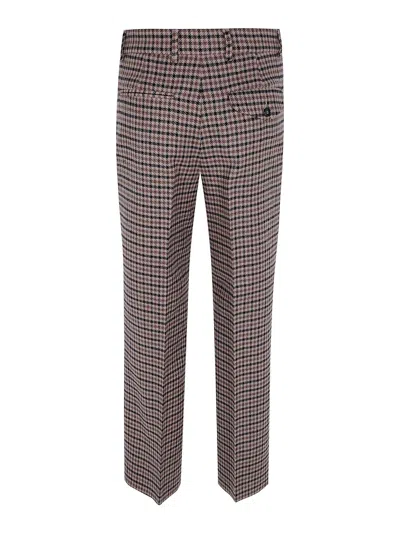 Seventy Houndstooth-pattern Tailored Trousers In Brown